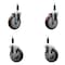 Service Caster 5'' Maroon Poly Wheel Swivel 7/8'' Expanding Stem Caster Set 2 Brakes, 4PK SCC-EX20S514-PPUB-MRN-2-TLB-2-78 - alternate 1